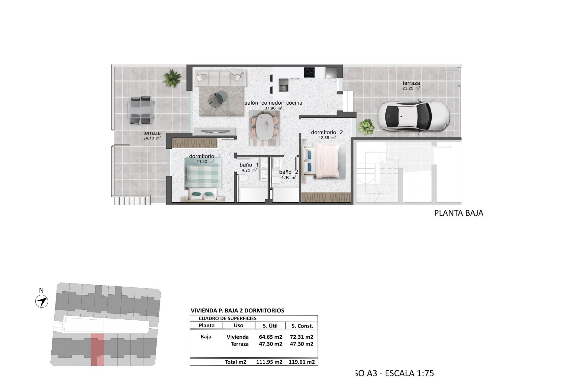 Nyproduktion - Bungalow -
Pilar de la Horadada - pueblo